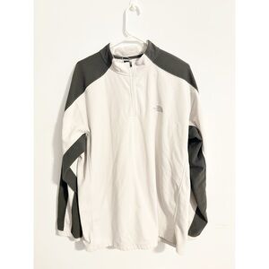 North‎ Face Mens White Gray TKA Fleece 1/4 Zip